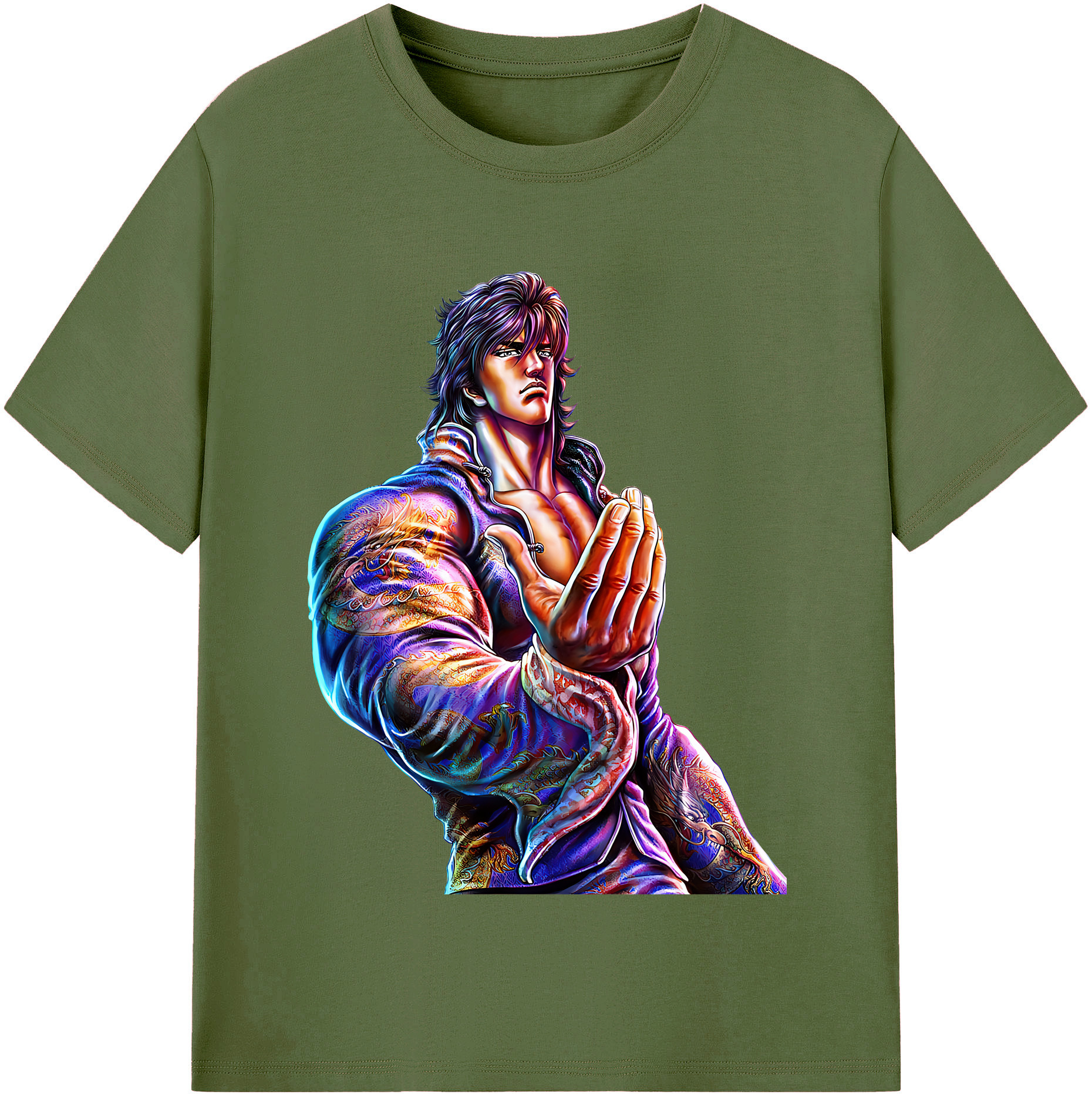 （画像用） 北斗の拳 Fist of the North Star 綿100％半袖Tシャツ（フロントプリント）